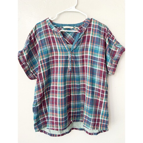 Soft Surroundings Tops - Soft Surroundings Multicolor Plaid Blouse